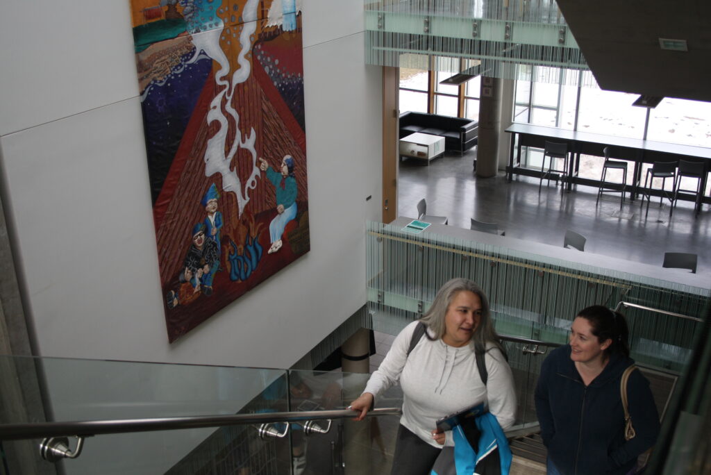 Students in common spaces around campus
