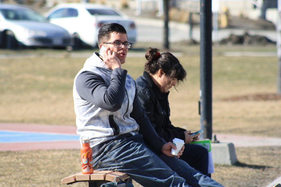 Indigenous students outdoors