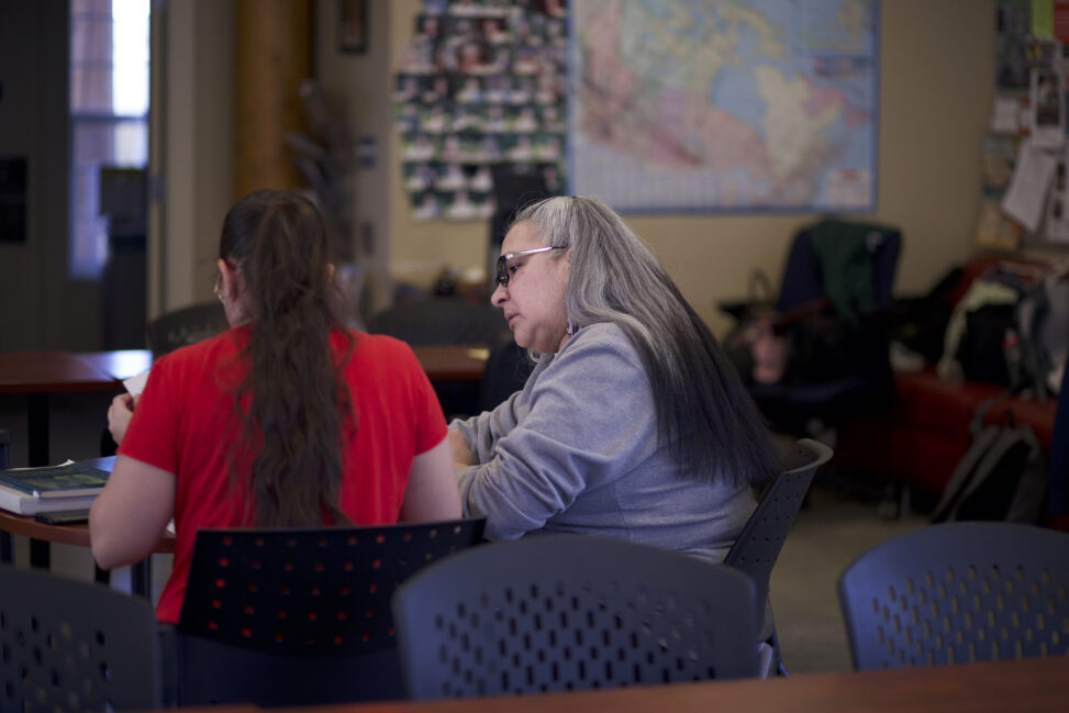 Indigenous students studying