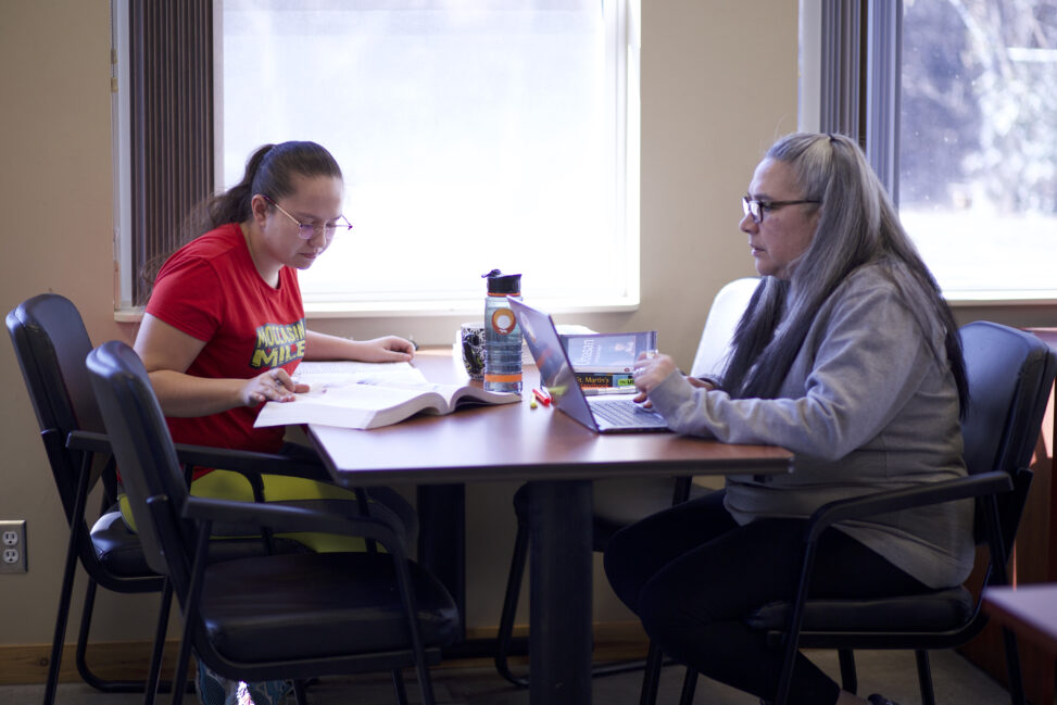 Indigenous students studying