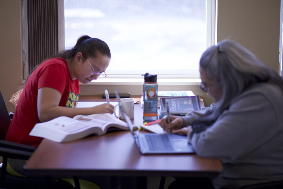 Indigenous students studying