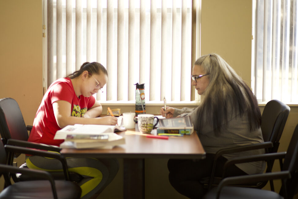 Indigenous students studying